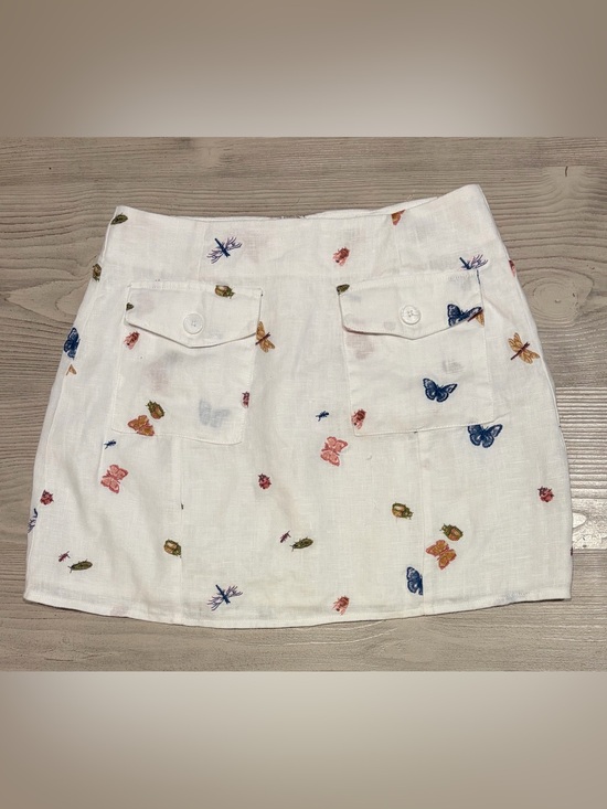 Reformation Dresses & Skirts - Reformation Vera butterfly embroidered Linen Mini Skirt size 0